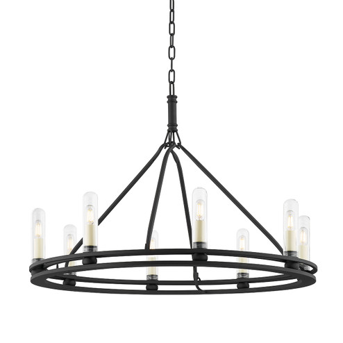 Sutton Eight Light Outdoor Chandelier in Texture Black (67|F6233-TBK)