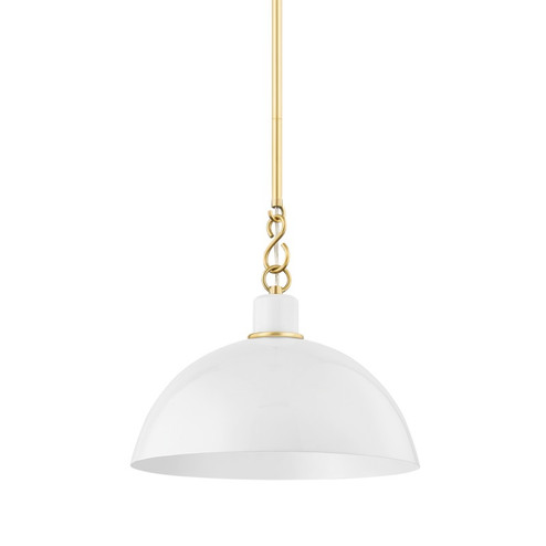 Camille One Light Pendant in Aged Brass (428|H769701S-AGB/GWH)