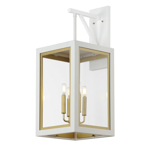 Neoclass Four Light Outdoor Wall Sconce in White/Gold (16|30056CLWTGLD)
