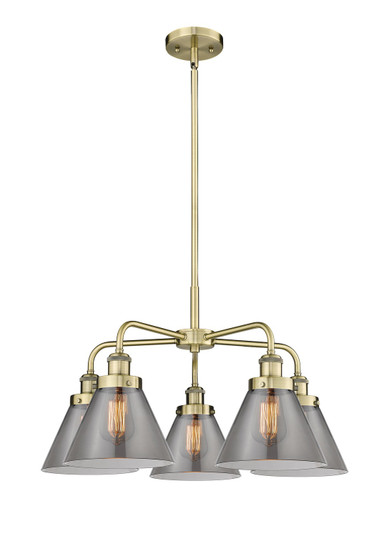 Ballston Urban Five Light Chandelier in Antique Brass (405|916-5CR-AB-G43)