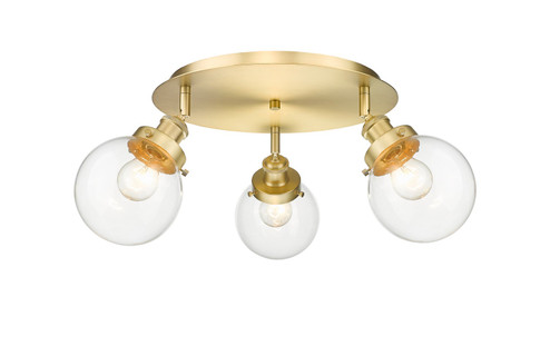 Ballston Urban Three Light Semi-Flush Mount in Satin Gold (405|916-3C-SG-G202-6)