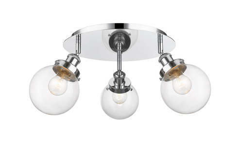 Ballston Urban Three Light Semi-Flush Mount in Polished Chrome (405|916-3C-PC-G202-6)