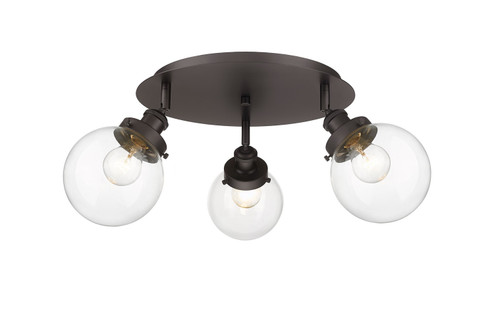 Ballston Urban Three Light Flush Mount in Oil Rubbed Bronze (405|916-3C-OB-G202-6)