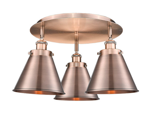 Ballston Urban Three Light Flush Mount in Matte Black (405|916-3C-BK-M13-BK)