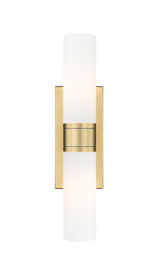 Downtown Urban Two Light Bath Vanity in Brushed Brass (405|617-2W-BB-G617-8WH)