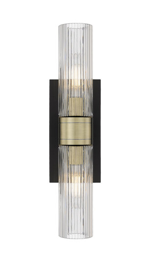 Downtown Urban Two Light Bath Vanity in Black Antique Brass (405|617-2W-BAB-G617-8SCL)