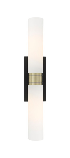 Downtown Urban Two Light Bath Vanity in Black Antique Brass (405|617-2W-BAB-G617-11WH)