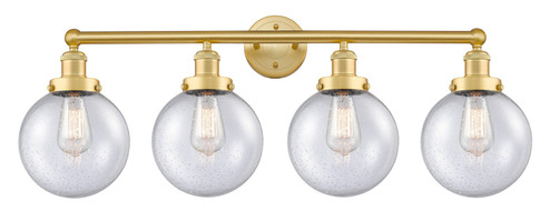 Edison Four Light Bath Vanity in Satin Gold (405|616-4W-SG-G204-8)