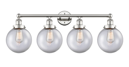 Edison Four Light Bath Vanity in Polished Nickel (405|616-4W-PN-G202-8)