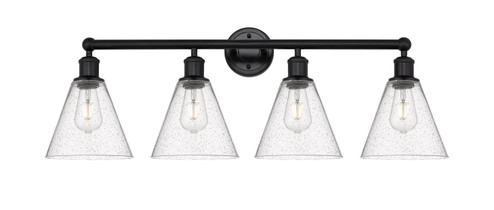 Edison Four Light Bath Vanity in Matte Black (405|616-4W-BK-GBC-84)