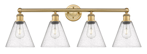 Edison Four Light Bath Vanity in Brushed Brass (405|616-4W-BB-GBC-84)