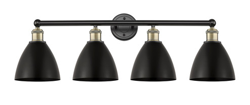Edison Four Light Bath Vanity in Black Antique Brass (405|616-4W-BAB-MBD-75-BK)