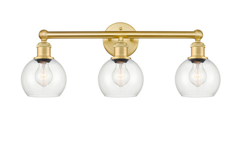Edison Three Light Bath Vanity in Satin Gold (405|616-3W-SG-G122-6)