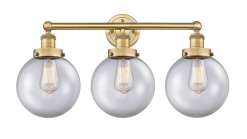 Edison Three Light Bath Vanity in Brushed Brass (405|616-3W-BB-G202-8)