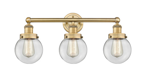 Edison Three Light Bath Vanity in Brushed Brass (405|616-3W-BB-G202-6)