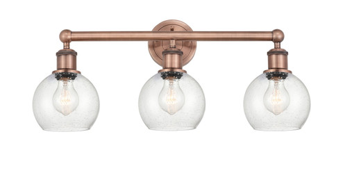 Edison Three Light Bath Vanity in Antique Copper (405|616-3W-AC-G124-6)