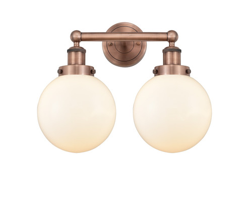 Edison Two Light Bath Vanity in Antique Copper (405|616-2W-AC-G201-8)