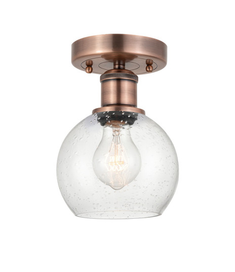 Edison One Light Semi-Flush Mount in Antique Copper (405|616-1F-AC-G124-6)