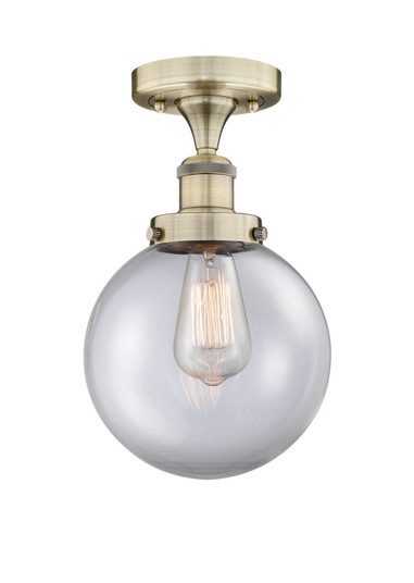 Edison One Light Semi-Flush Mount in Antique Brass (405|616-1F-AB-G202-8)