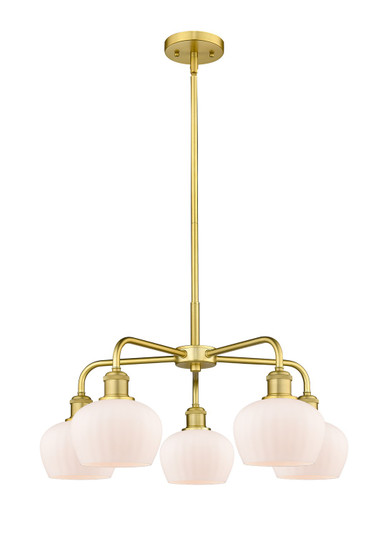 Downtown Urban Five Light Chandelier in Satin Gold (405|516-5CR-SG-G91)