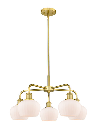 Ballston Five Light Chandelier in Satin Gold (405|516-5CR-SG-G91)