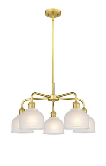 Downtown Urban Five Light Chandelier in Satin Gold (405|516-5CR-SG-G411)