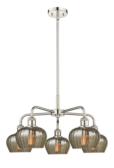 Downtown Urban Five Light Chandelier in Polished Nickel (405|516-5CR-PN-G96)