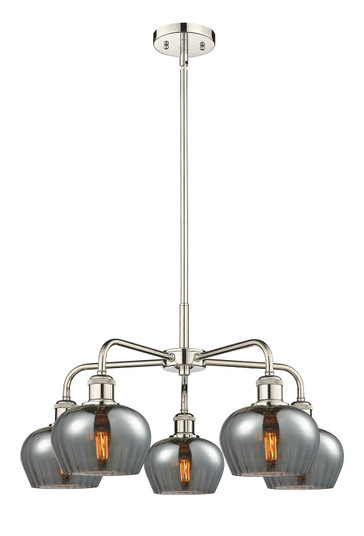 Downtown Urban Five Light Chandelier in Polished Nickel (405|516-5CR-PN-G93)