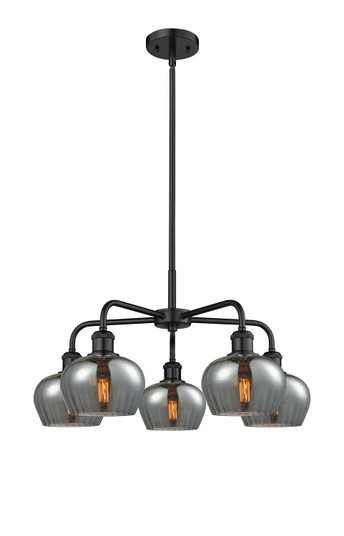 Downtown Urban Five Light Chandelier in Matte Black (405|516-5CR-BK-G93)