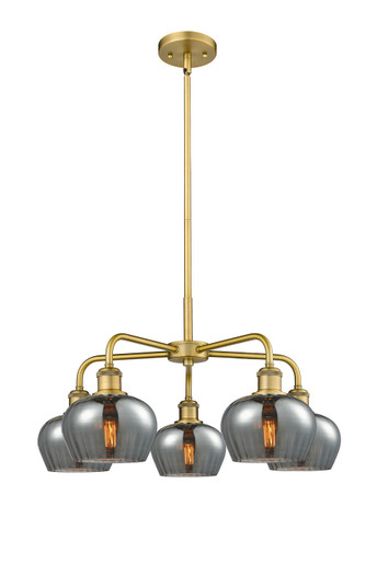 Downtown Urban Five Light Chandelier in Brushed Brass (405|516-5CR-BB-G93)