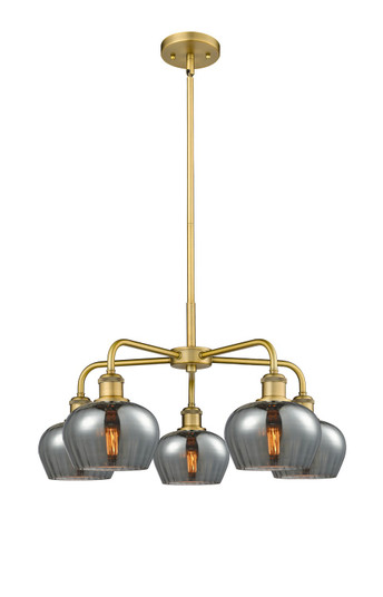 Downtown Urban Five Light Chandelier in Brushed Brass (405|516-5CR-BB-G93) Downtown Urban Five Light Chandelier in Brushed Brass (405|516-5CR-BB-G93)