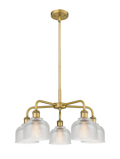 Downtown Urban Five Light Chandelier in Brushed Brass (405|516-5CR-BB-G412)