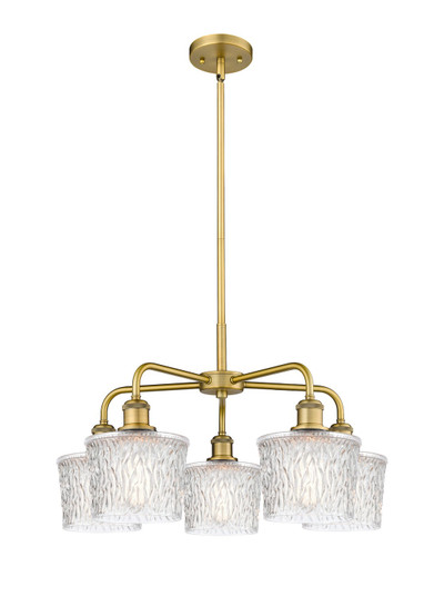 Downtown Urban Five Light Chandelier in Brushed Brass (405|516-5CR-BB-G402)