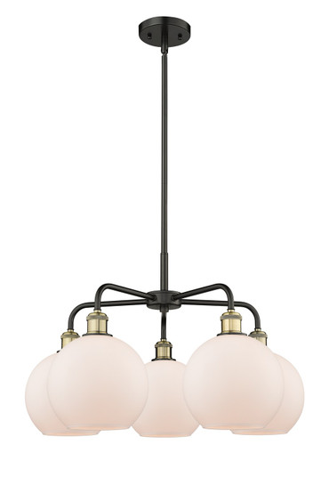 Downtown Urban Five Light Chandelier in Black Antique Brass (405|516-5CR-BAB-G121-8)