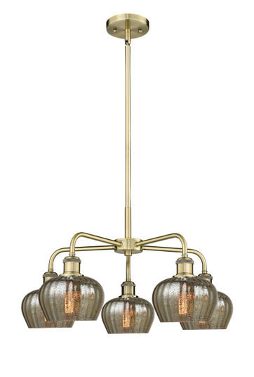 Downtown Urban Five Light Chandelier in Antique Brass (405|516-5CR-AB-G96)