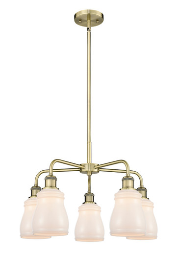 Downtown Urban Five Light Chandelier in Antique Brass (405|516-5CR-AB-G391)