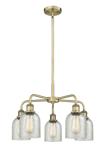 Downtown Urban Five Light Chandelier in Antique Brass (405|516-5CR-AB-G259)