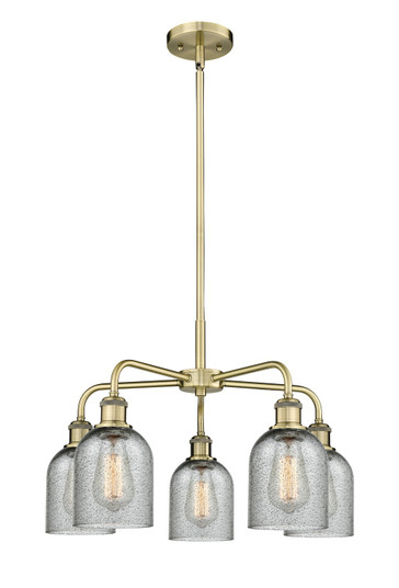 Ballston Five Light Chandelier in Antique Brass (405|516-5CR-AB-G257)