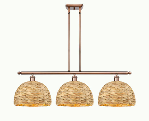 Ballston Three Light Island Pendant in Antique Copper (405|516-3I-AC-RBD-12-NAT)