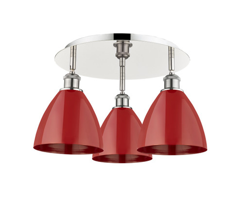 Ballston Three Light Flush Mount in Polished Nickel (405|516-3C-PN-MBD-75-RD)