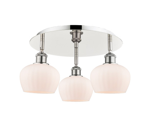 Ballston Three Light Semi-Flush Mount in Polished Nickel (405|516-3C-PN-G91)