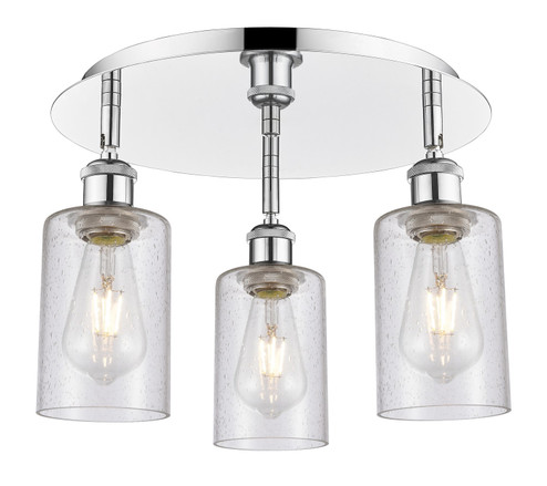 Ballston Three Light Flush Mount in Polished Chrome (405|516-3C-PC-G804)