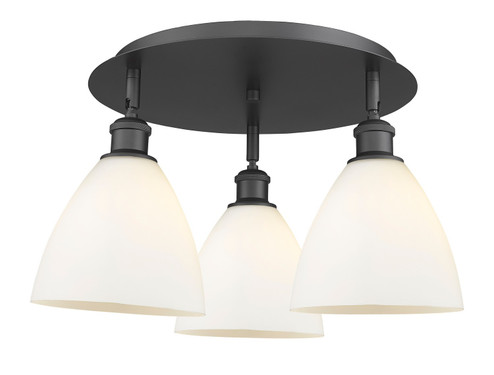 Ballston Three Light Flush Mount in Matte Black (405|516-3C-BK-GBD-751)