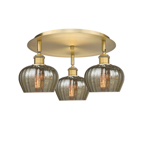 Ballston Three Light Semi-Flush Mount in Brushed Brass (405|516-3C-BB-G96)