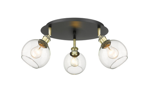 Ballston Three Light Semi-Flush Mount in Black Antique Brass (405|516-3C-BAB-G122-6)