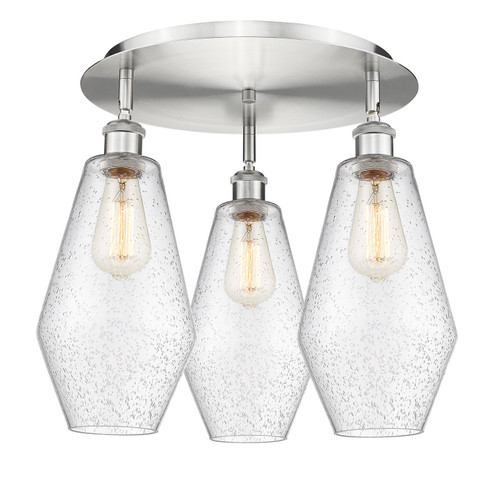 Ballston Three Light Flush Mount in Antique Brass (405|516-3C-AB-G652-7)