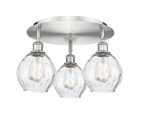 Ballston Three Light Flush Mount in Antique Brass (405|516-3C-AB-G362)