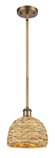 Downtown Urban One Light Pendant in Brushed Brass (405|516-1S-BB-RBD-8-NAT)