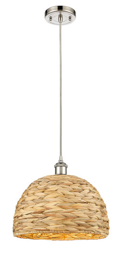 Downtown Urban One Light Pendant in Polished Nickel (405|516-1P-PN-RBD-12-NAT)