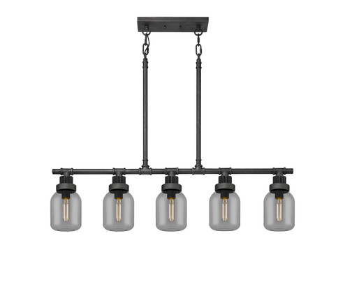 Downtown Urban LED Linear Pendant in Weathered Zinc (405|472-5I-WZ-G472-6SM)